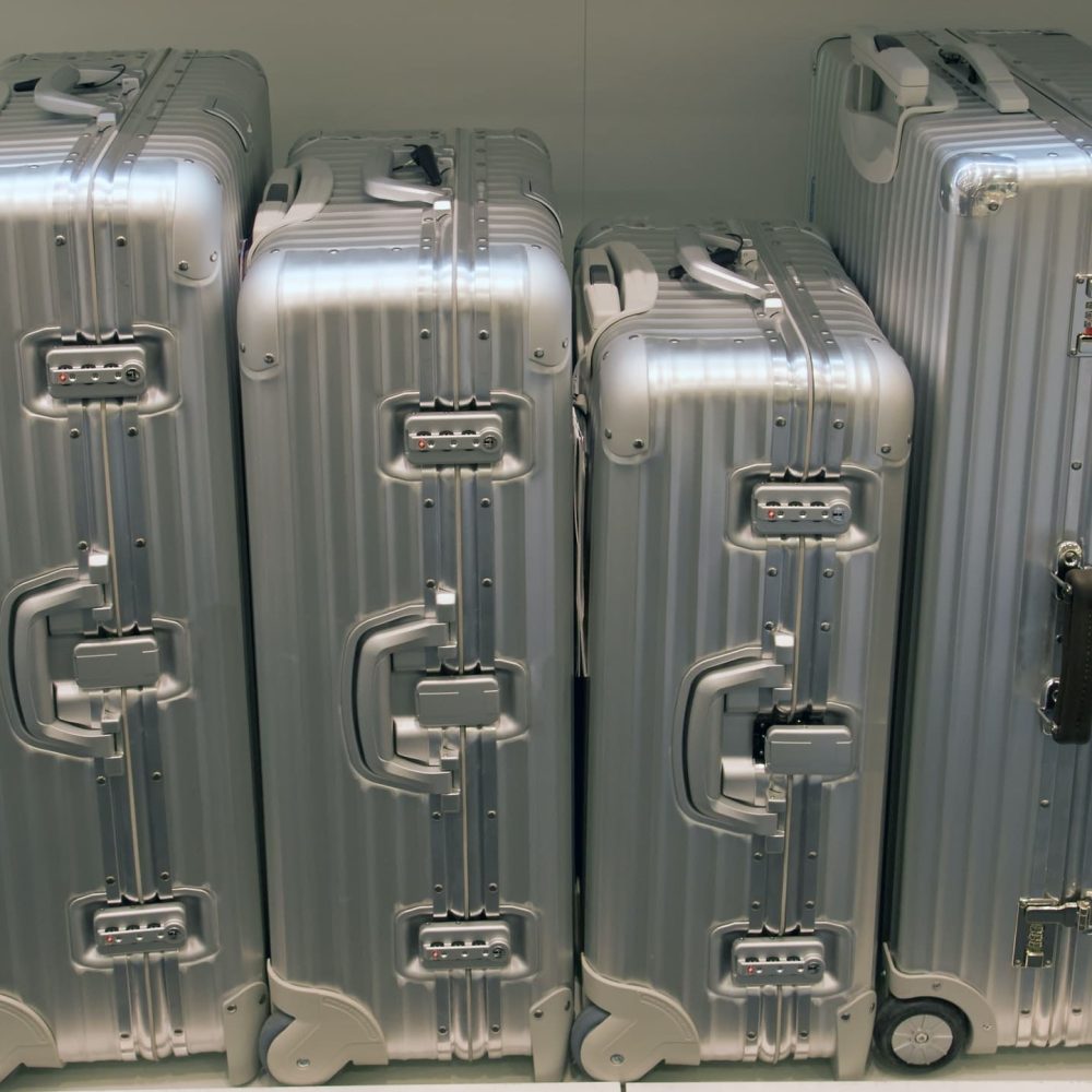 Silver suitcases